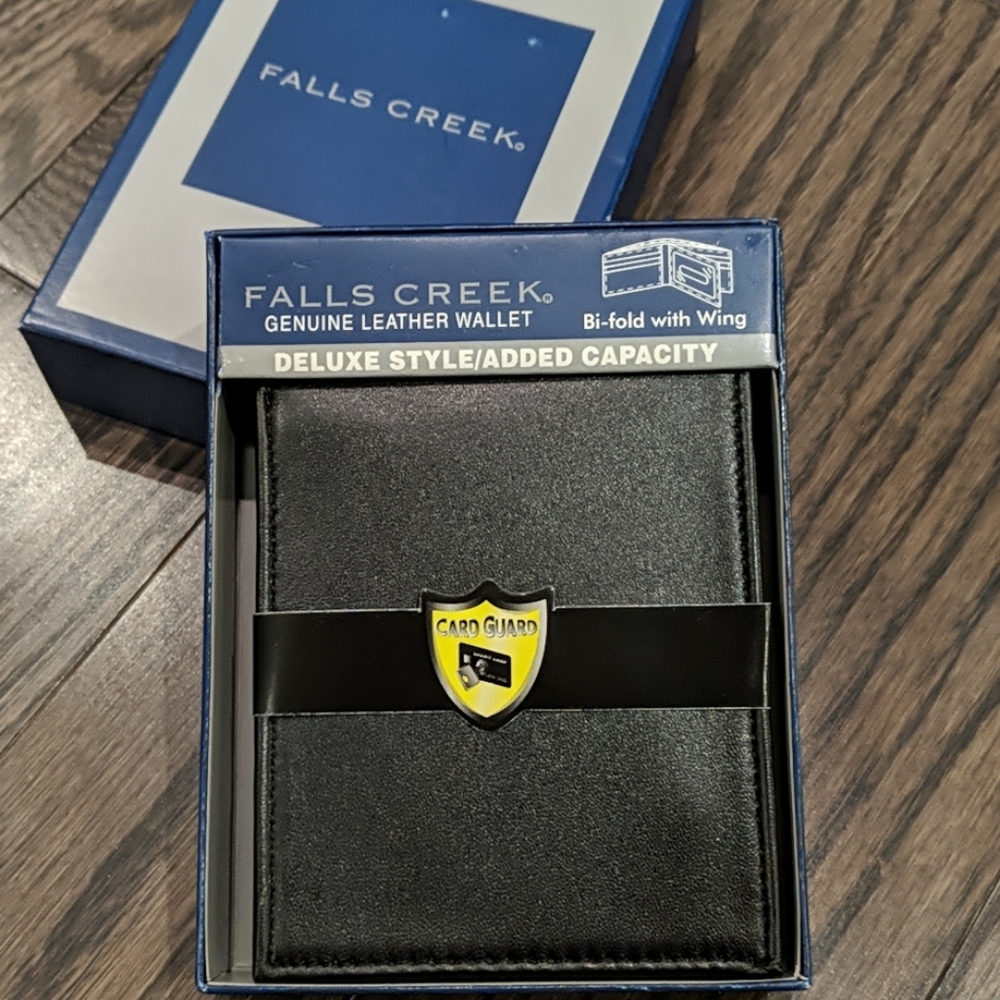 NWT Leather wallet in box - Falls Creek